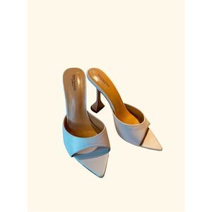 NWB Revolve Marcel  Tony Blanco Dove Nappa Women’s Sandal Heels 10. 5 cm  New